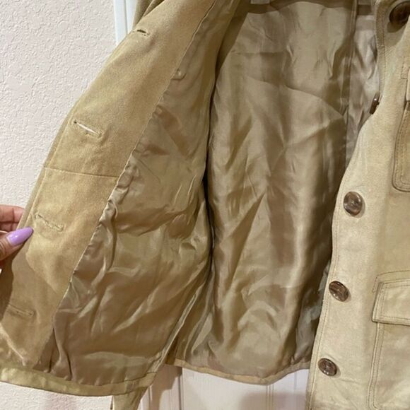 Vintage J. Crew leather‎ jacket size small button down - Picture 4 of 6